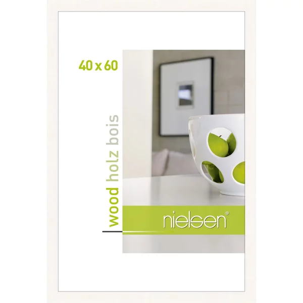 Holz-Bilderrahmen Essential 40x60 cm | Weiß | Normalglas (2 mm)
