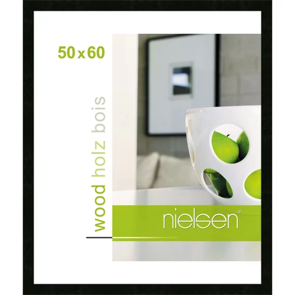 Cadre en bois Essential 50x60 cm | noir | verre standard (2 mm)