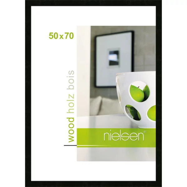 Cadre en bois Essential 50x70 cm | noir | verre standard (2 mm)