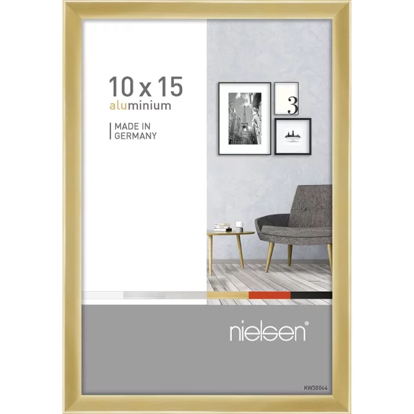 Cadre en aluminium Pixel 10x15 cm | or brillant | verre standard (2 mm)