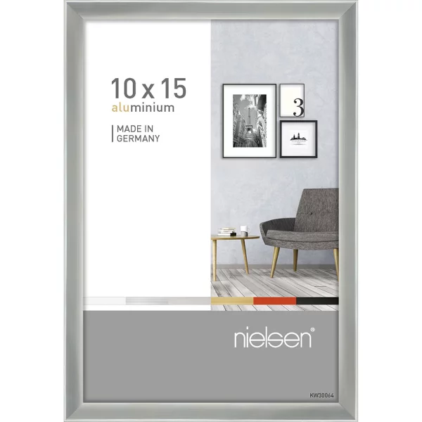 Cadre en aluminium Pixel 10x15 cm | argent brillant | verre standard (2 mm)