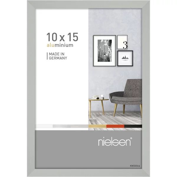 Cadre en aluminium Pixel 10x15 cm | argent mat | verre standard (2 mm)