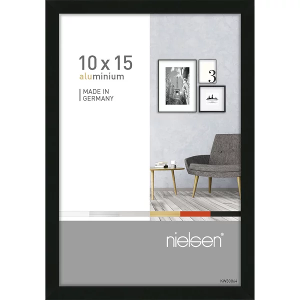 Cadre en aluminium Pixel 10x15 cm | noir | verre standard (2 mm)