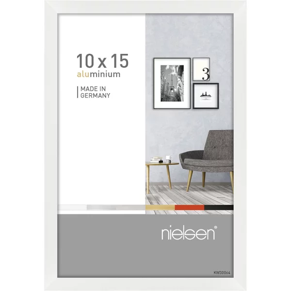 Cadre en aluminium Pixel 10x15 cm | blanc brillant | verre standard (2 mm)