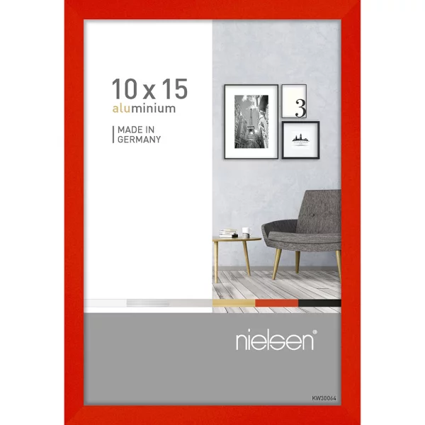 Cadre en aluminium Pixel 10x15 cm | rouge tornade | verre standard (2 mm)