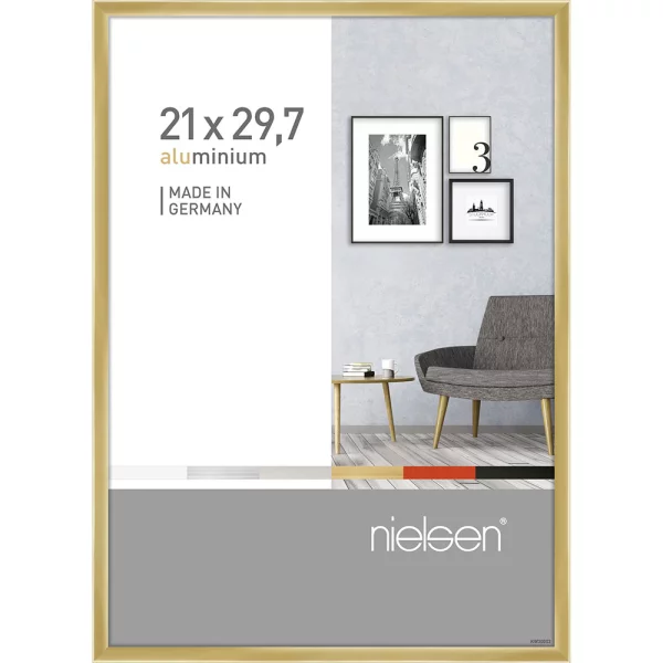 Cadre en aluminium Pixel 21x29,7 cm (A4) | or brillant | verre standard (2 mm)