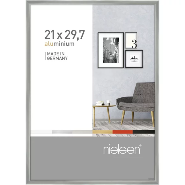 Cadre en aluminium Pixel 21x29,7 cm (A4) | argent brillant | verre standard (2 mm)