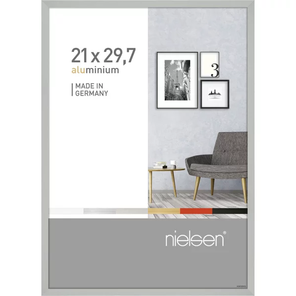 Cadre en aluminium Pixel 21x29,7 cm (A4) | argent mat | verre standard (2 mm)