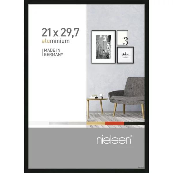 Cadre en aluminium Pixel 21x29,7 cm (A4) | noir | verre standard (2 mm)