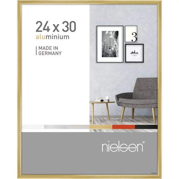 Alu Bilderrahmen Pixel 24x30 cm | Gold glanz | Normalglas (2 mm)