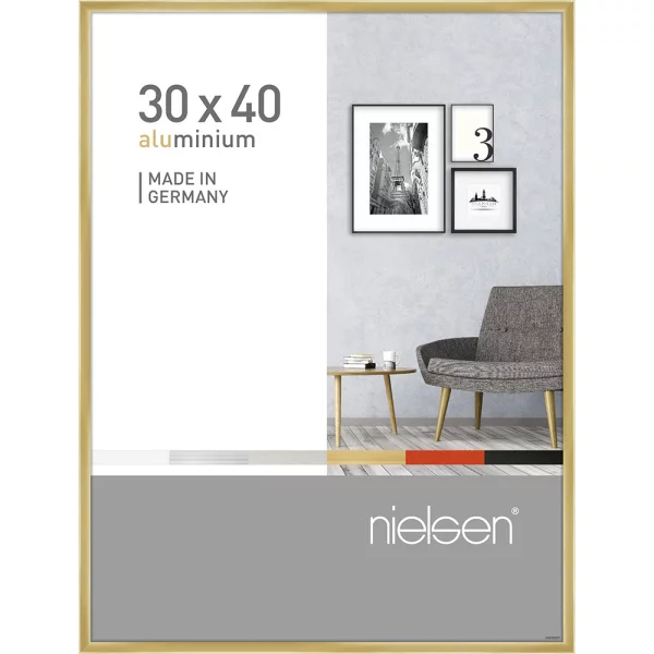 Cadre en aluminium Pixel 30x40 cm | or brillant | verre standard (2 mm)
