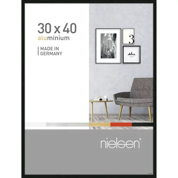 Cadre en aluminium Pixel 30x40 cm | noir | verre standard (2 mm)