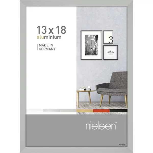 Cadre en aluminium Pixel 13x18 cm | argent mat | verre standard (2 mm)