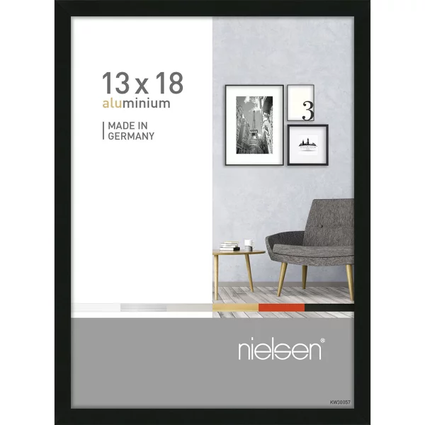 Cadre en aluminium Pixel 13x18 cm | noir | verre standard (2 mm)