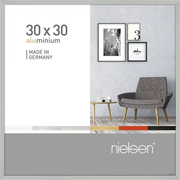 Alu Bilderrahmen Pixel 30x30 cm | Silber matt | Normalglas (2 mm)