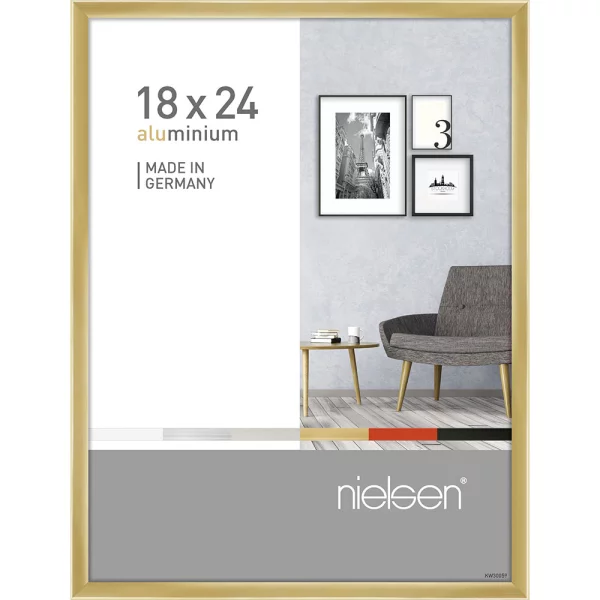 Alu Bilderrahmen Pixel 18x24 cm | Gold glanz | Normalglas (2 mm)