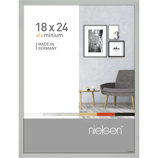 Alu Bilderrahmen Pixel 18x24 cm | Silber matt | Normalglas (2 mm)