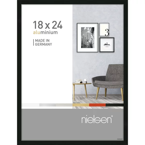 Cadre en aluminium Pixel 18x24 cm | noir | verre standard (2 mm)