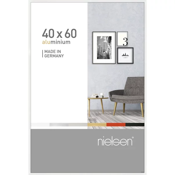 Cadre en aluminium Pixel 40x60 cm | blanc brillant | verre standard (2 mm)
