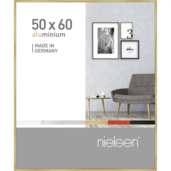 Alu Bilderrahmen Pixel 50x60 cm | Gold glanz | Normalglas (2 mm)