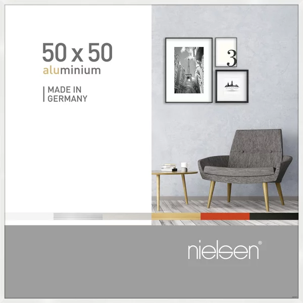 Alurahmen Pixel 50x50 cm | Weiß glanz | Normalglas (2 mm)