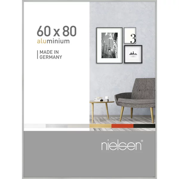 Alu Bilderrahmen Pixel 60x80 cm | Silber matt | Normalglas (2 mm)