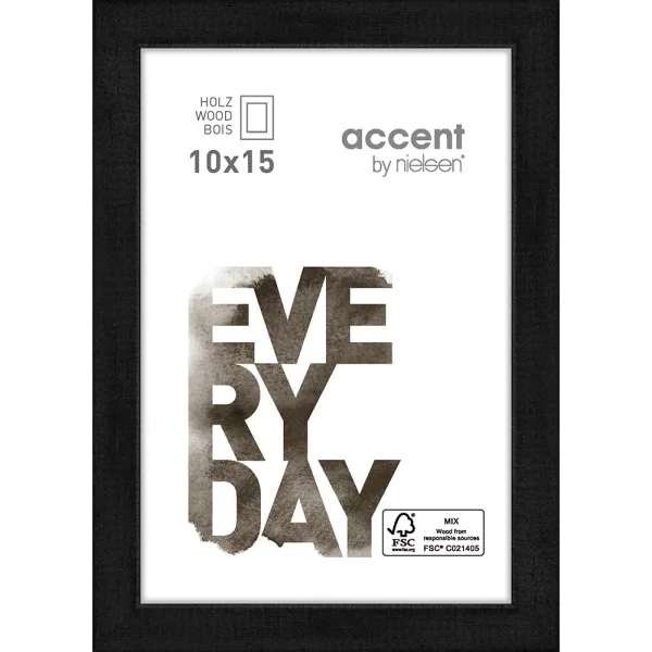 Cadre en bois Zoom 10x15 cm | noir | verre standard (2 mm)