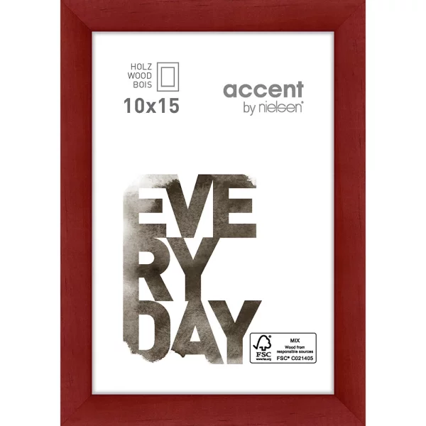 Cadre en bois Zoom 10x15 cm | rouge | verre standard (2 mm)