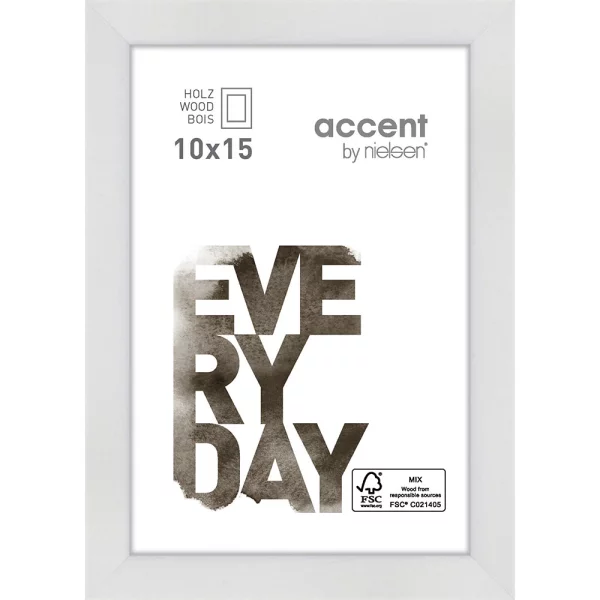Cadre en bois Zoom 10x15 cm | blanc | verre standard (2 mm)