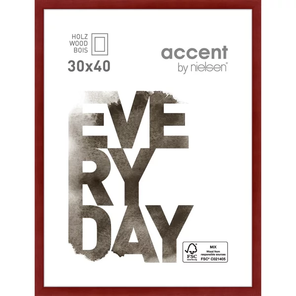 Cadre en bois Zoom 30x40 cm | rouge | verre standard (2 mm)