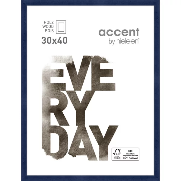 Cadre en bois Zoom 30x40 cm | bleu foncé | verre standard (2 mm)