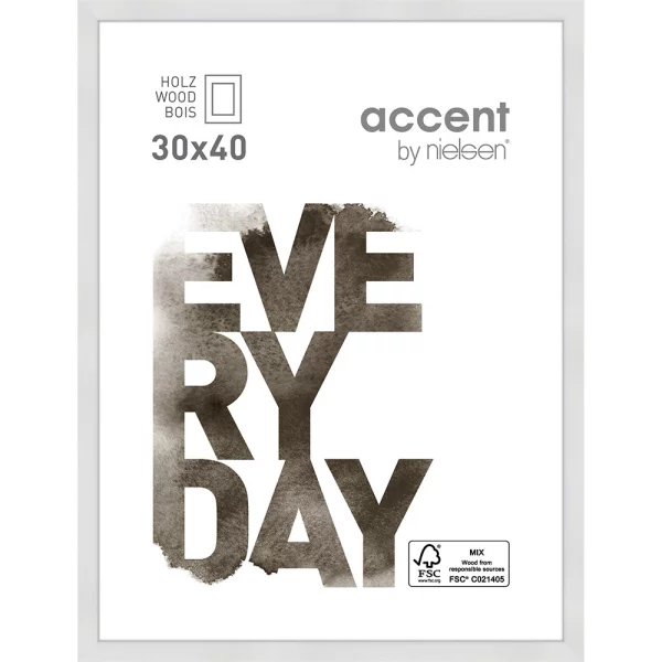 Cadre en bois Zoom 30x40 cm | blanc | verre standard (2 mm)