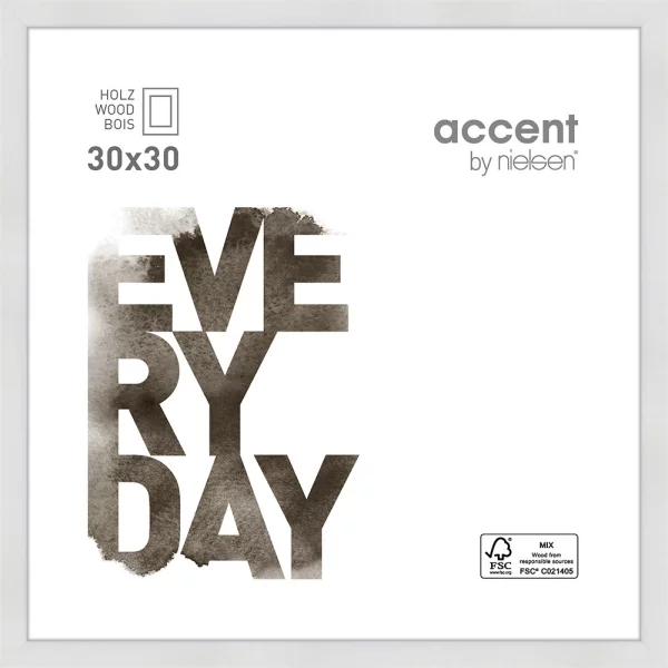 Cadre en bois Zoom 30x30 cm | blanc | verre standard (2 mm)
