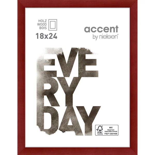 Cadre en bois Zoom 18x24 cm | rouge | verre standard (2 mm)