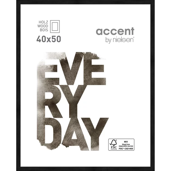 Cadre en bois Zoom 40x50 cm | noir | verre standard (2 mm)