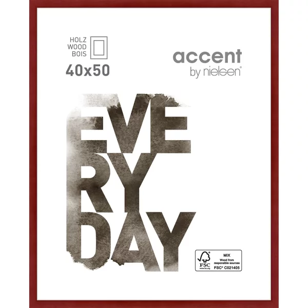 Cadre en bois Zoom 40x50 cm | rouge | verre standard (2 mm)