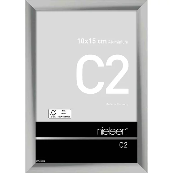 Cadre en aluminium C2 10x15 cm | argent brillant | verre standard (2 mm)