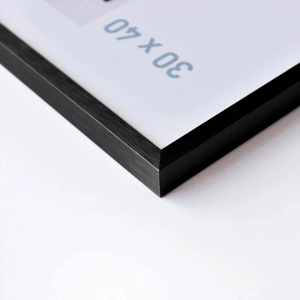 Alu Bilderrahmen C2 42x59,4 (A2) | Struktur Schwarz matt | Normalglas (2 mm)