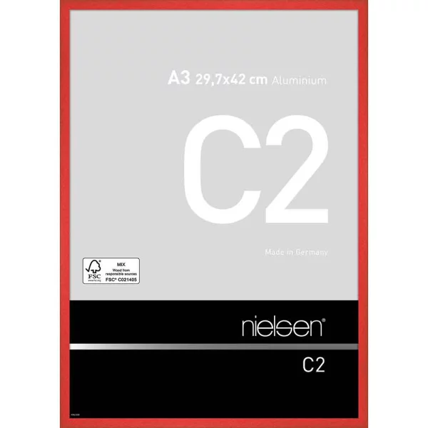 Alu-Bilderrahmen C2 29,7x42 cm (A3) | Tornado Rot | Normalglas (2 mm)