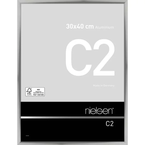 Cadre en aluminium C2 30x40 cm | argent brillant | verre standard (2 mm)