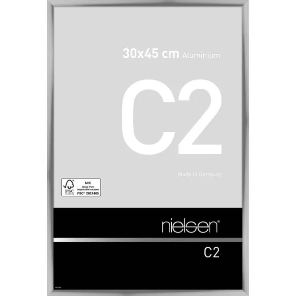 Cadre en aluminium C2 30x45 cm | argent brillant | verre standard (2 mm)