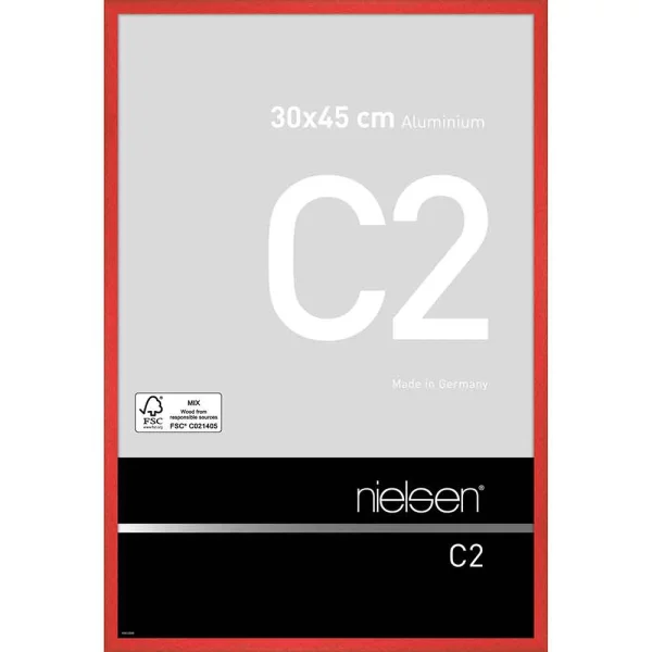 Cadre en aluminium C2 30x45 cm | rouge tornade | verre standard (2 mm)