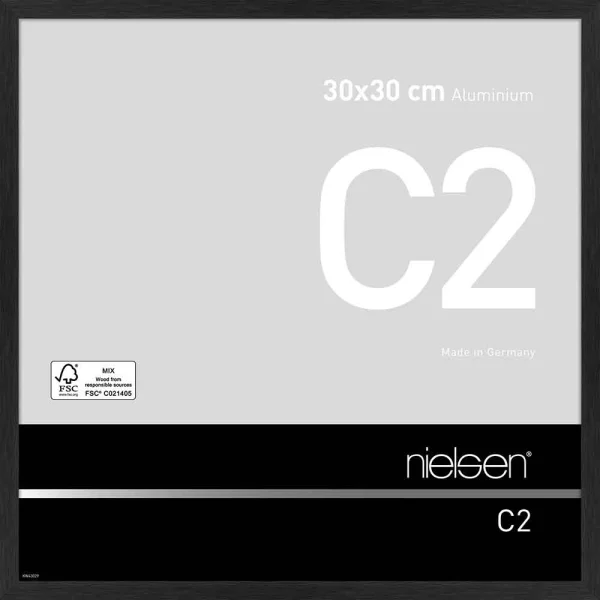 Cadre en aluminium C2 30x30 cm | structure noir mat | verre standard (2 mm)