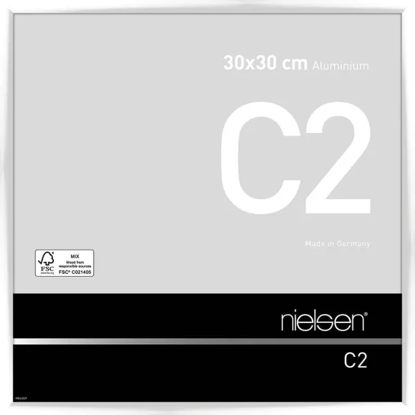 Cadre en aluminium C2 30x30 cm | blanc brillant | verre standard (2 mm)