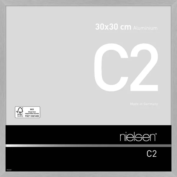 Cadre en aluminium C2 30x30 cm | structure argent mat | verre standard (2 mm)