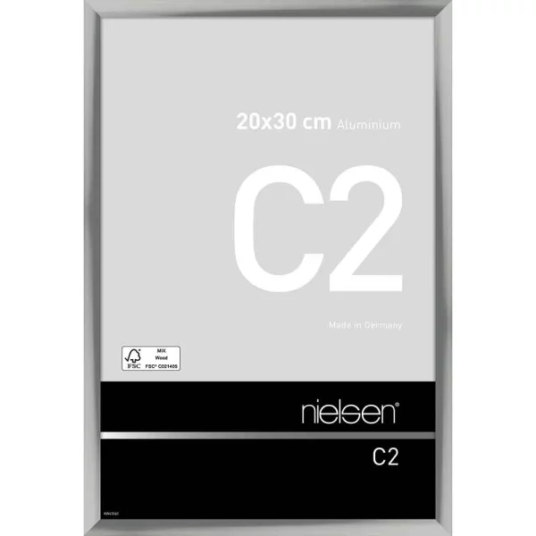 Cadre en aluminium C2 20x30 cm | argent brillant | verre standard (2 mm)