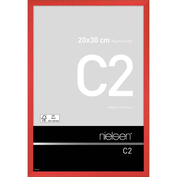 Cadre en aluminium C2 20x30 cm | rouge tornade | verre standard (2 mm)