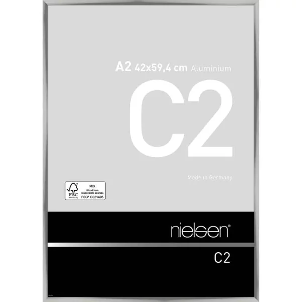 Cadre en aluminium C2 42x59,4 cm (A2) | argent brillant | verre standard (2 mm)