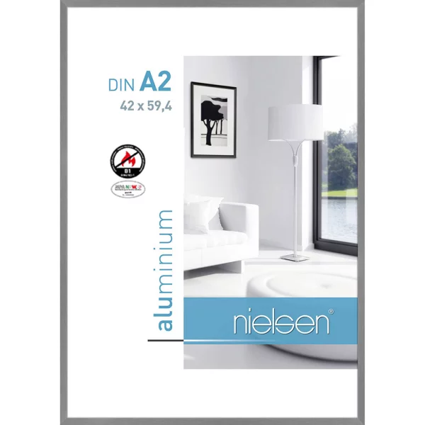 B1 Brandschutzrahmen C2 42x59,4 cm (A2) | Struktur Grau matt | Normalglas (2 mm)