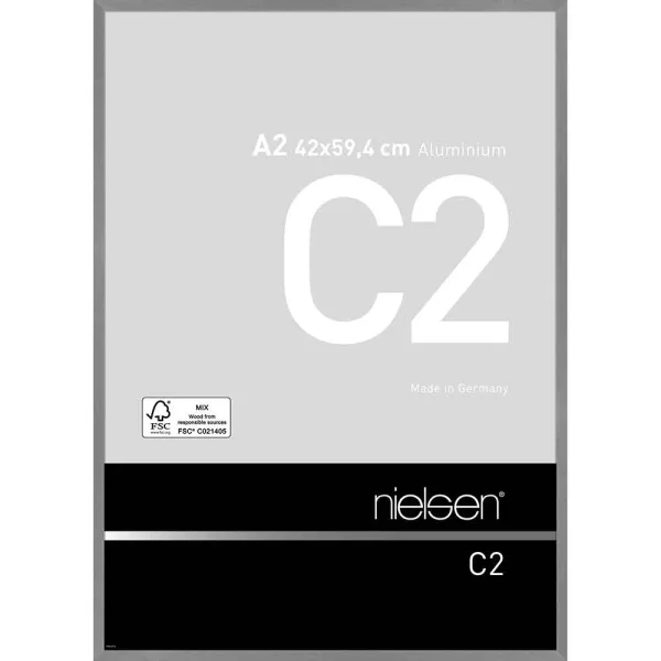 Cadre en aluminium C2 42x59,4 cm (A2) | structure gris mat | verre standard (2 mm)